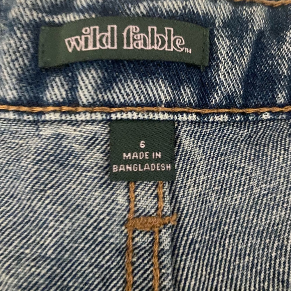 Distressed jean shorts